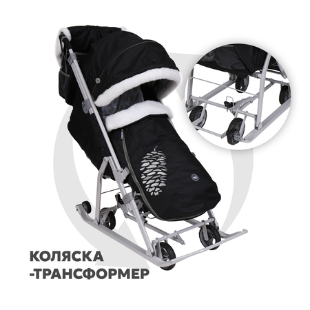 Коляска-трансформер Nika kids Ника детям 7-5К черный НД7-5К-ДМ/Ч