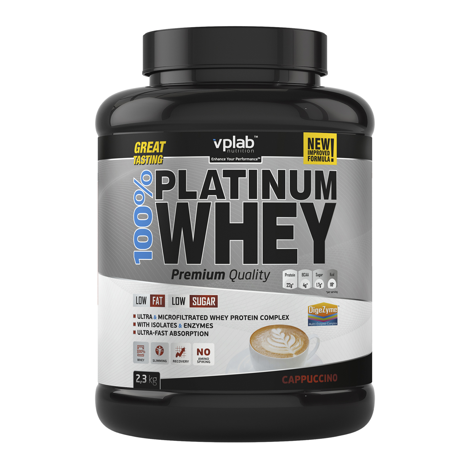 Протеин VPLAB Platinum Whey 100% капучино 2.3кг - фото 1