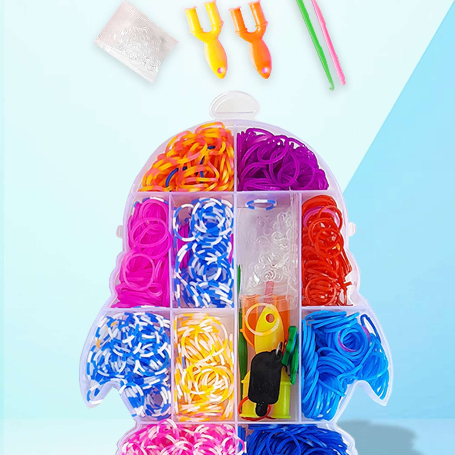 Набор резинок Color Kit для плетения браслетов Пингвинчик 600 шт 4 вида деталей - фото 5