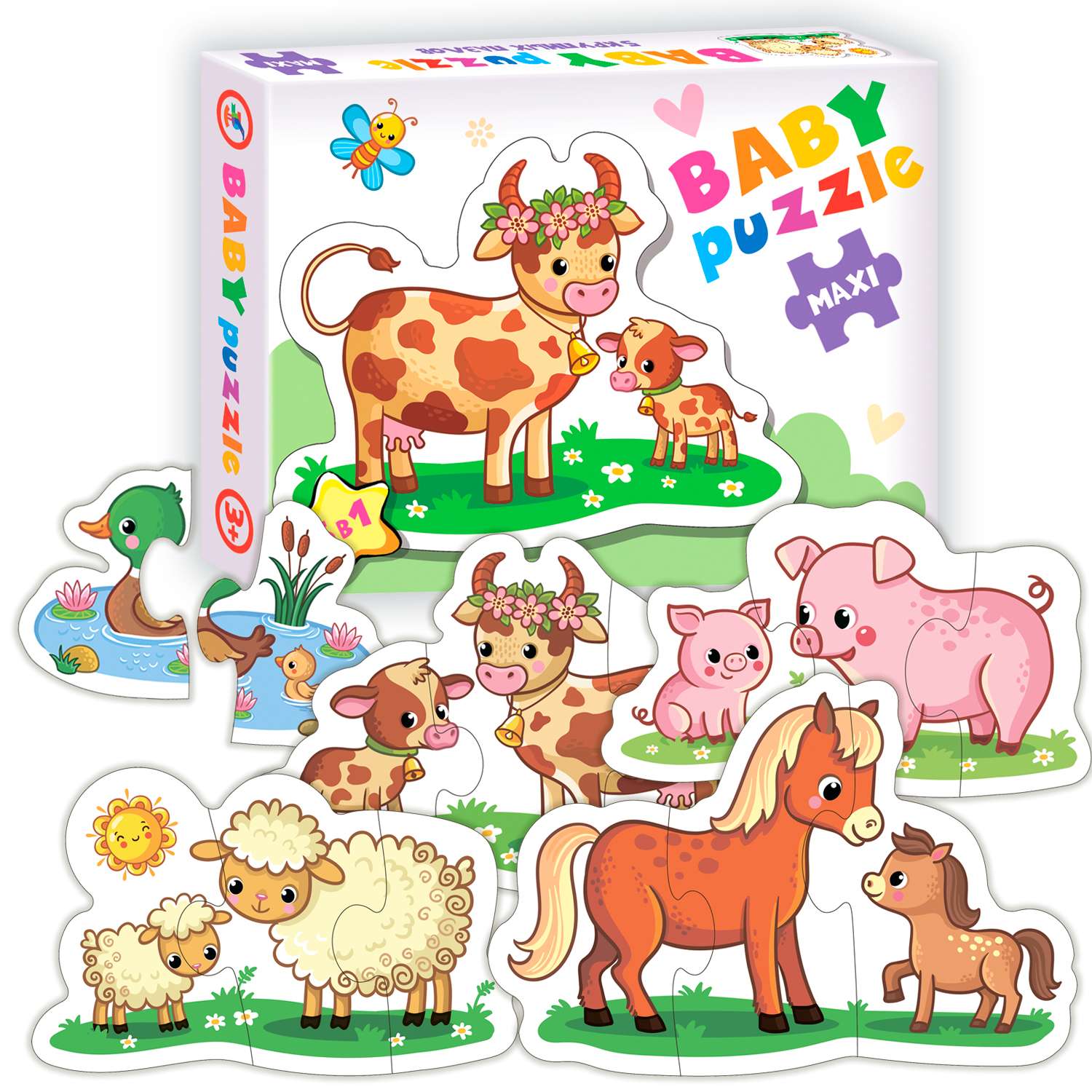 Набор пазлов Дрофа-Медиа Baby puzzle Мамы и малыши 3996 - фото 1