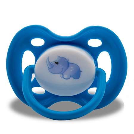 Соска-пустышка Baby Land классическая силиконовая с рисунком 6мес+ синий