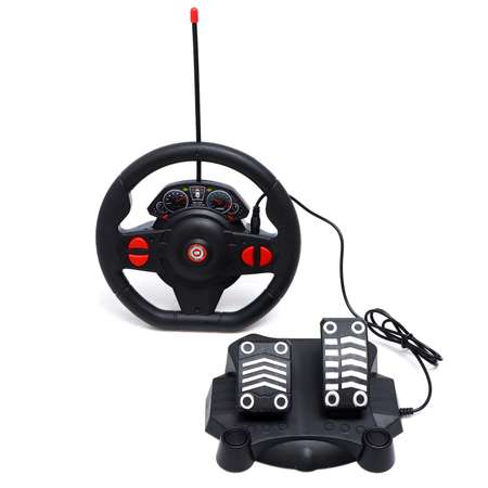 Машина Автоград радиоуправляемая «Купе» в комплекте педали и руль работает от батареек цвет красный