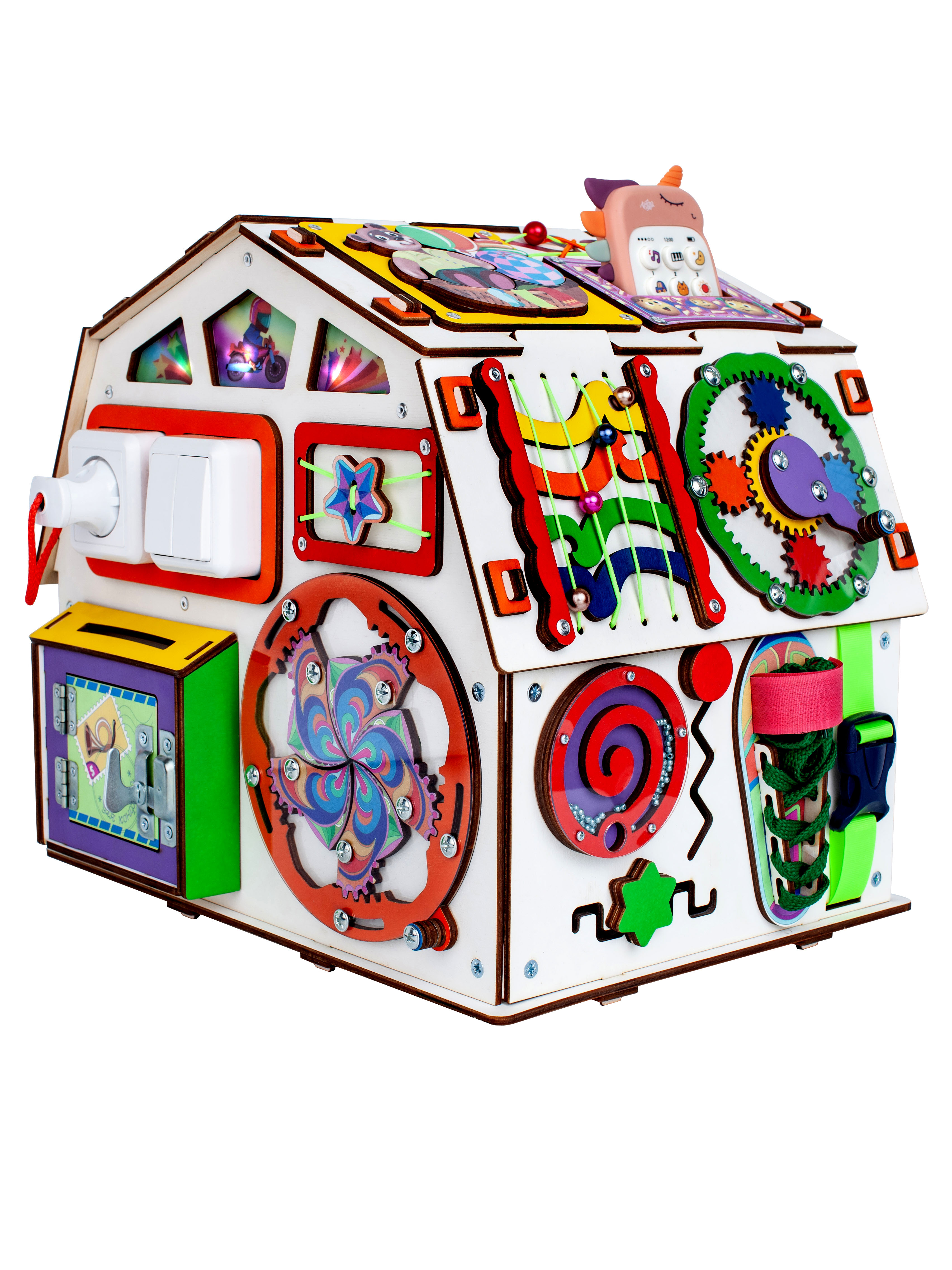 Бизиборд Jolly Kids Развивающий домик со светом Телефончик - фото 4