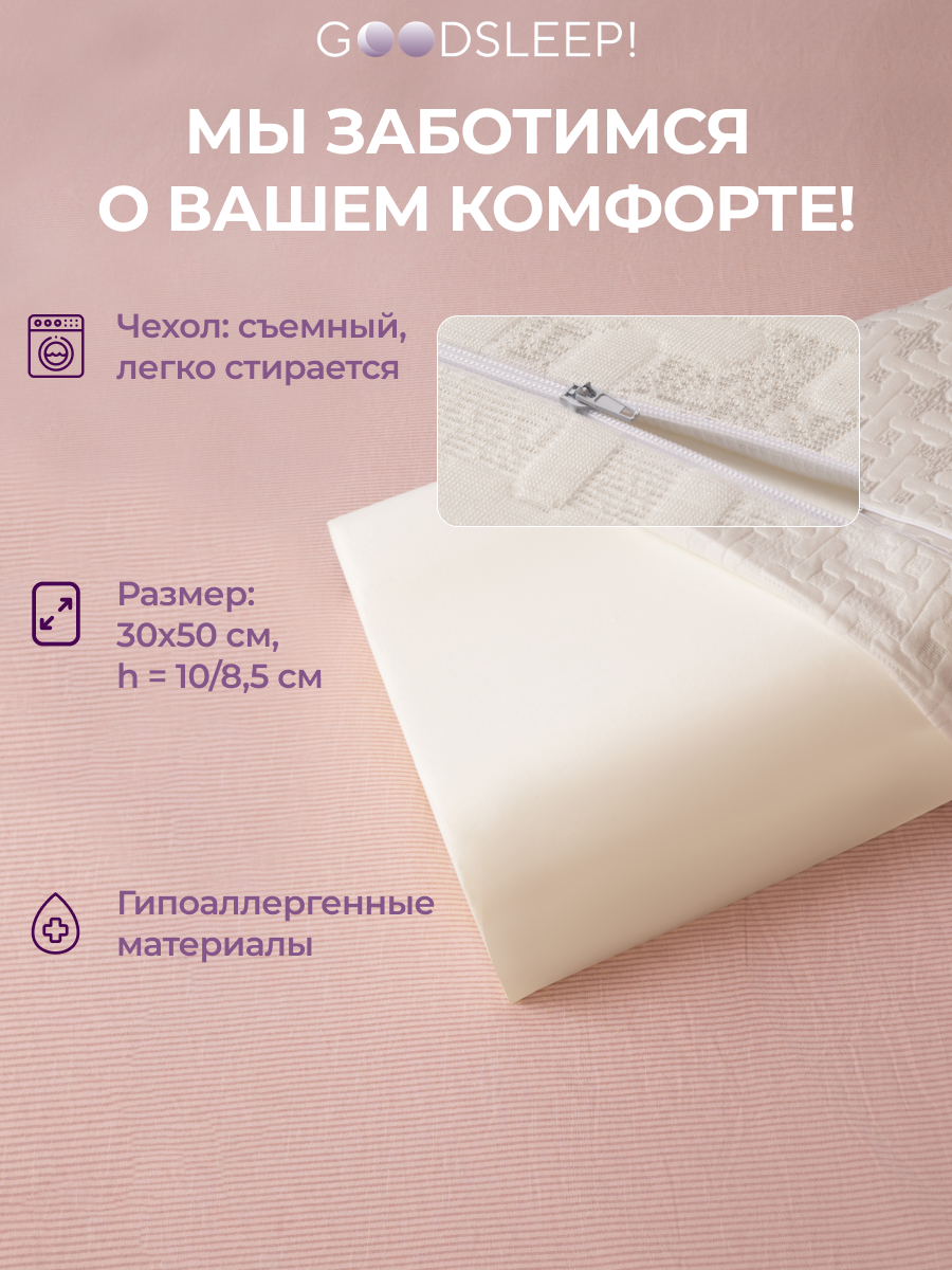 Ортопедическая подушка Goodsleep! wave Compact с эффектом памяти под голову - фото 3