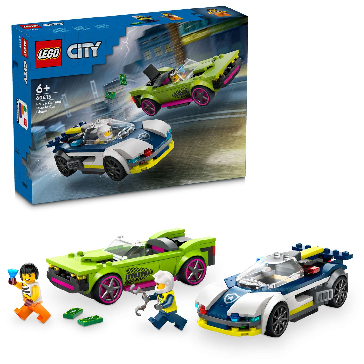 Конструктор LEGO City Погоня на полицейской машине и Маслкаре 60415 - фото 1