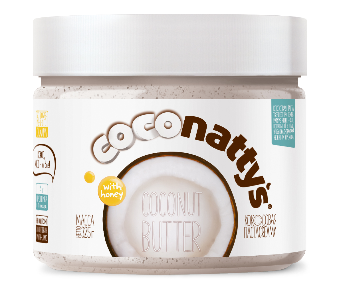 Паста кокосовая Nattys Coconattys с мёдом 325 г - фото 1