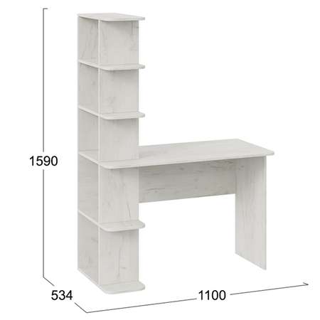 Стол письменный тип 4 Мебель ТриЯ Дуб Крафт Белый