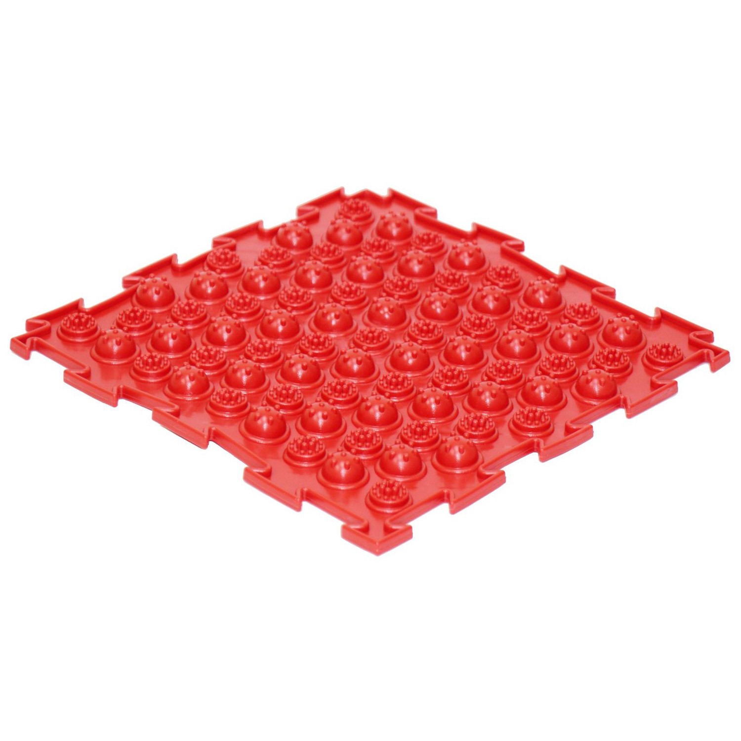 Массажный детский коврик пазл Ортодон развивающий игровой Колючки жёсткие красный 1 пазл - фото 1