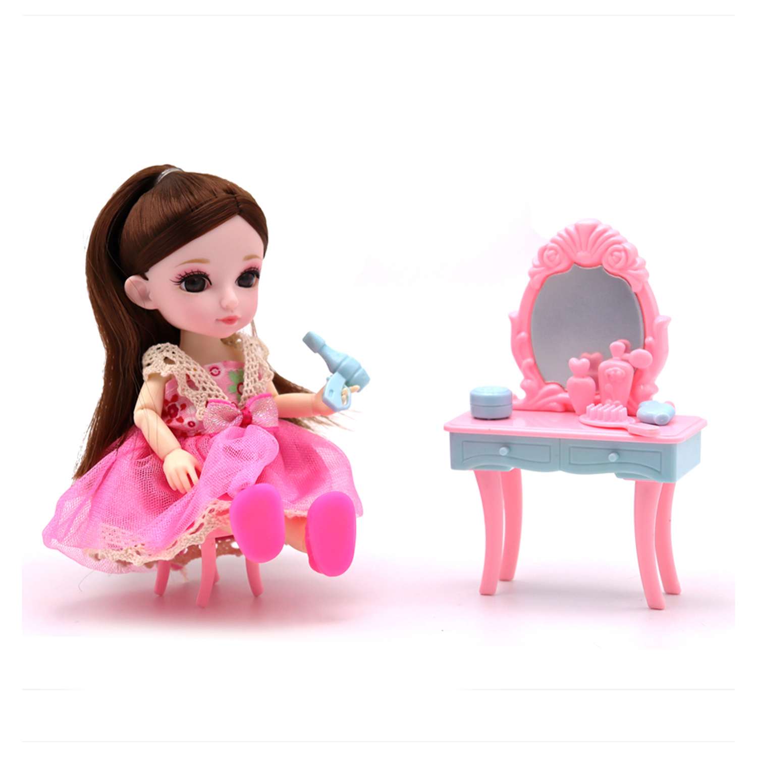 Набор игровой Funky Toys кукла шарнирная Малышка Лили 16 см туалетный столик FT72011 FT72011 - фото 1