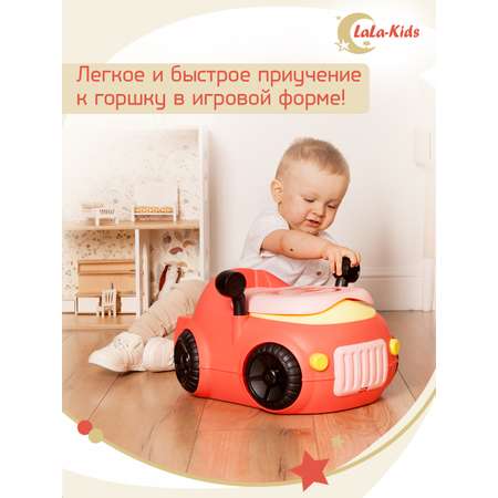 Детский горшок LaLa-Kids с мягким сиденьем Машинка