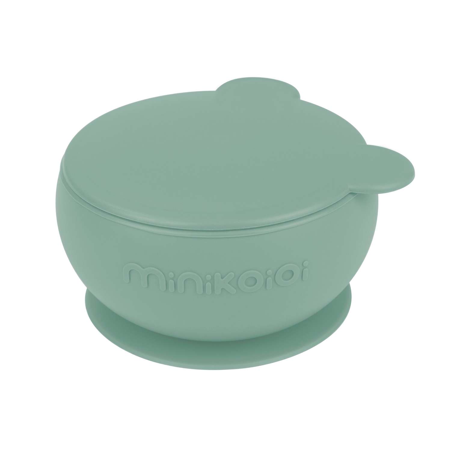 Тарелка глубокая для детей MinikOiOi силиконовая с присоской и крышкой - фото 1