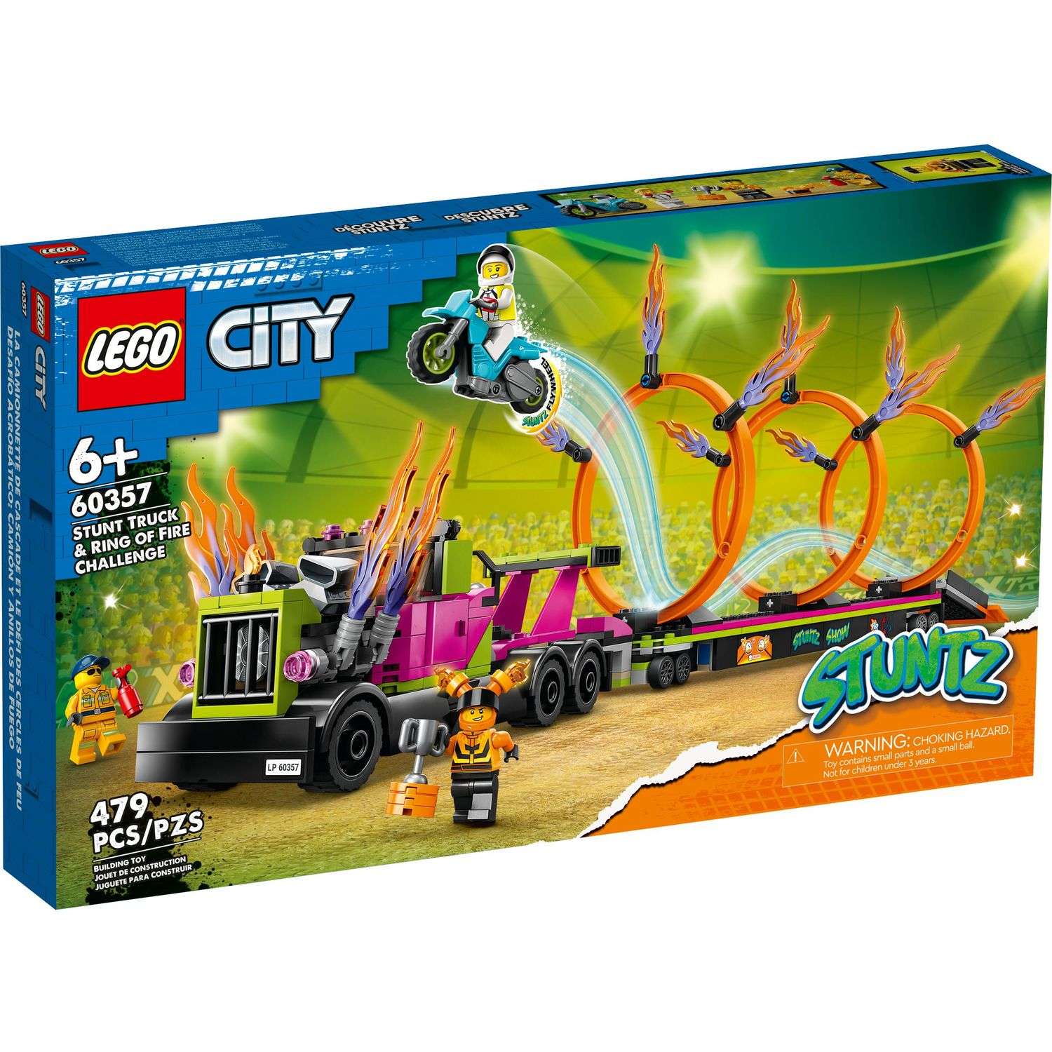 Конструктор LEGO City Stunt Truck and Ring of Fire Challenge 60357 - фото 1