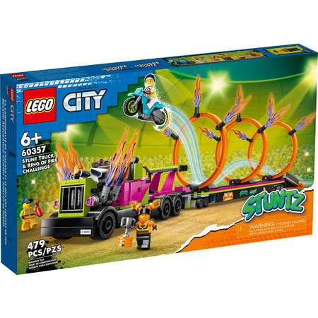 Конструктор LEGO City Stunt Truck and Ring of Fire Challenge 60357