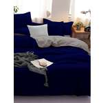 Комплект постельного белья PAVLine Манетти полисатин 2-спальный темно-синий/серый S32