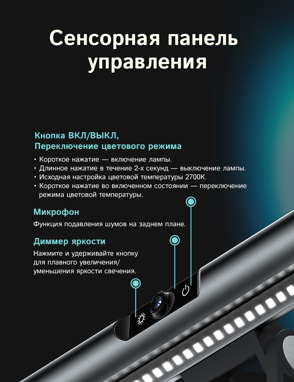 LED подсветка ГЕЛЕОС для монитора с Вeб-камерой GLS WEB S1 - фото 3