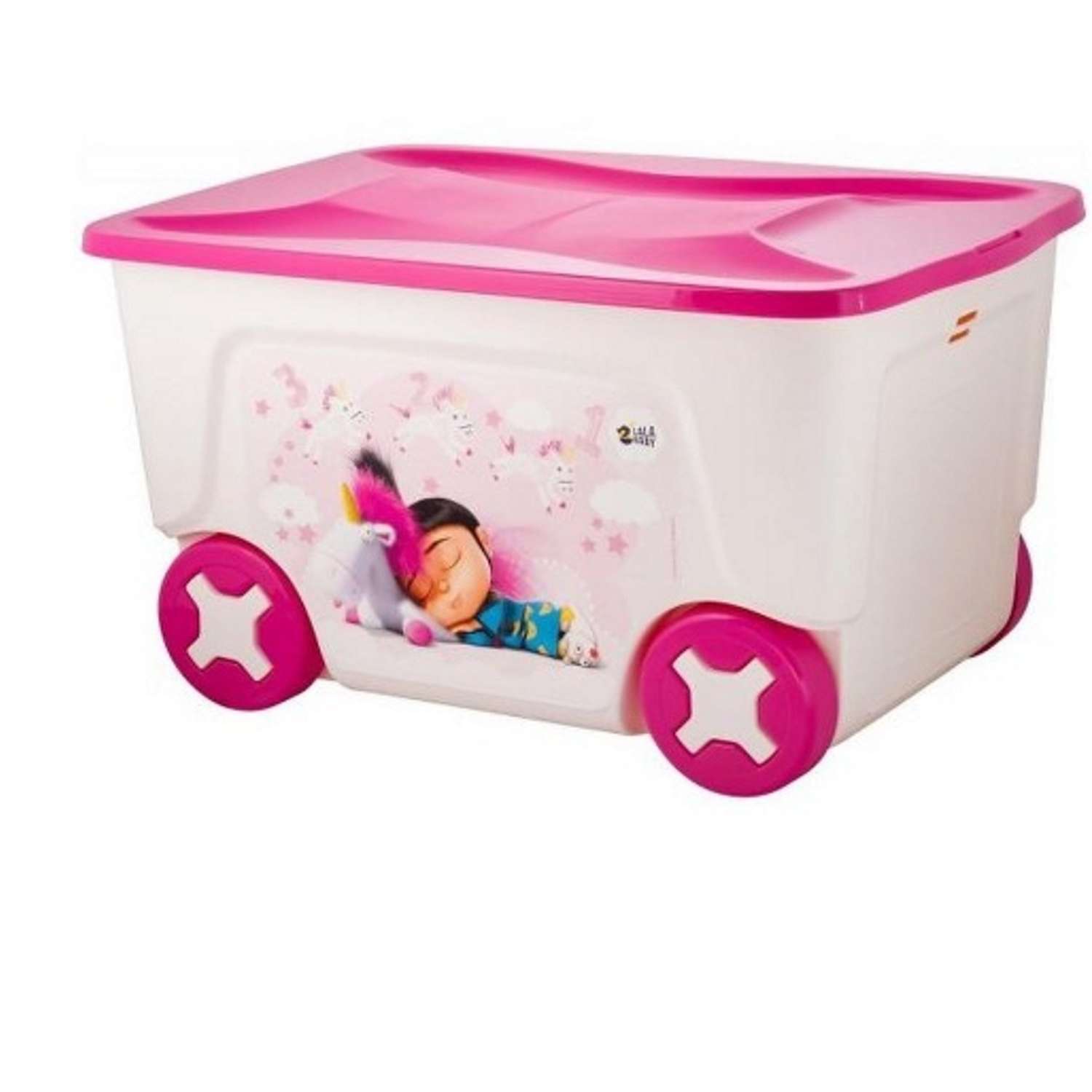 Ящик для игрушек PLASTIC REPABLIC baby на колесах с крышкой 50 л 59х38.3х33 см - фото 2