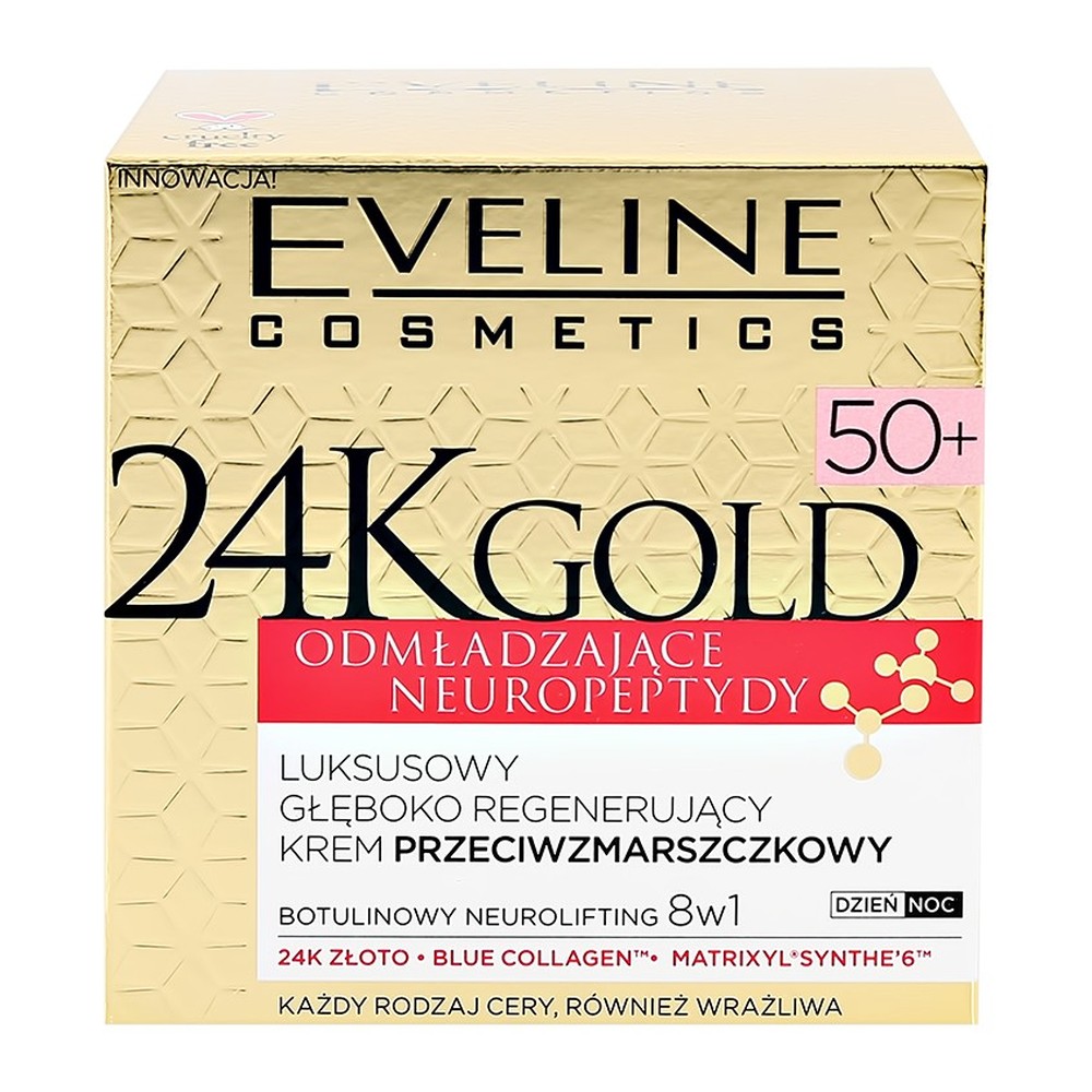 Крем для лица EVELINE 24k gold мультипитательный 50+ против морщин 50 мл - фото 6