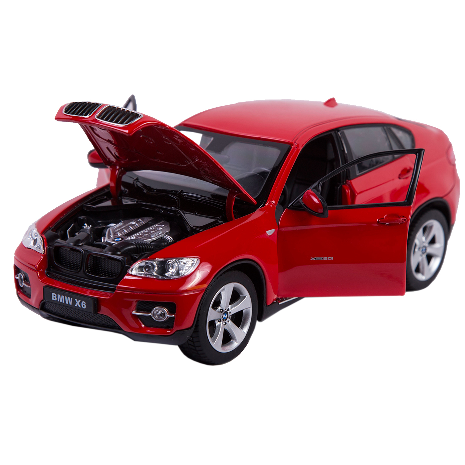 Автомобиль Rastar BMW X6 1:24 без механизмов красный 41500 - фото 2