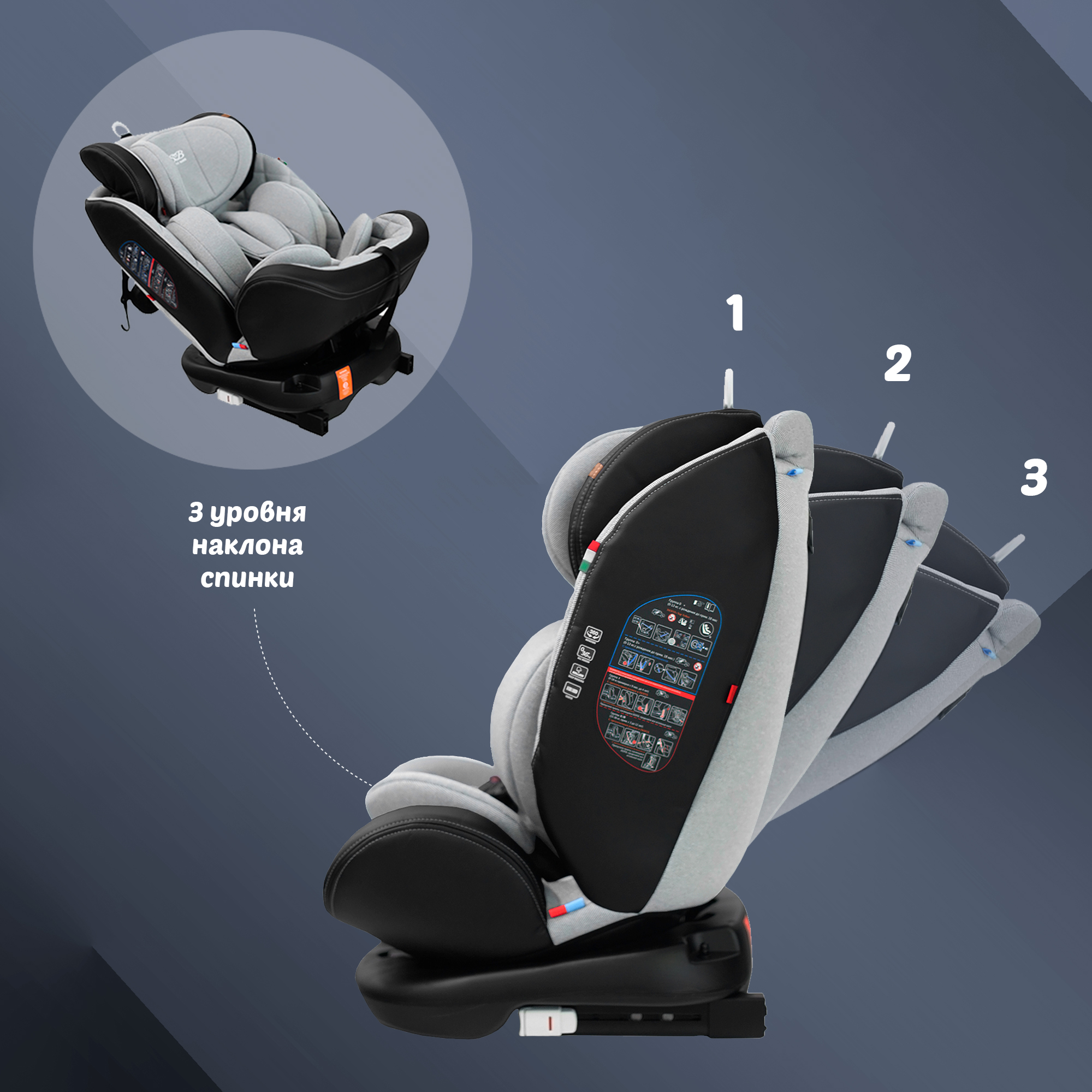 Автокресло 0-36кг Sweet Baby Ranger 360 isofix gray - фото 4