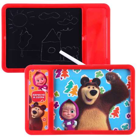 Доска Маша и медведь для рисования с маркером стиралкой. Маша и Медведь красный