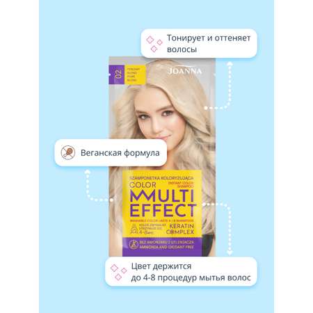 Оттеночный шампунь JOANNA Multi effect color тон 02 (перламутровый блонд) 35 г