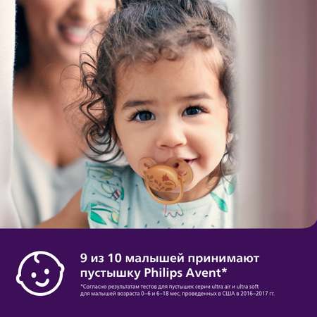 Пустышка Philips Avent Utra soft SCF091/18 с футляром для хранения и стерилизации 6-18месяцев 2шт