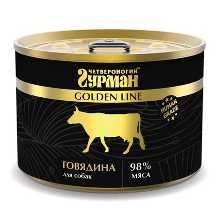 Корм для собак Четвероногий Гурман Golden говядина натуральная в желе 500г
