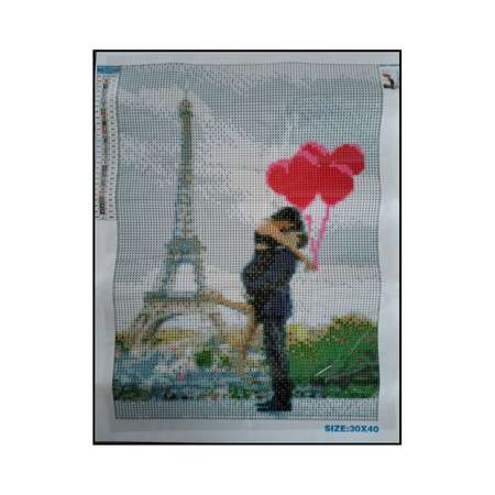Алмазная мозаика Seichi Влюблённые в Париже 30х40 см