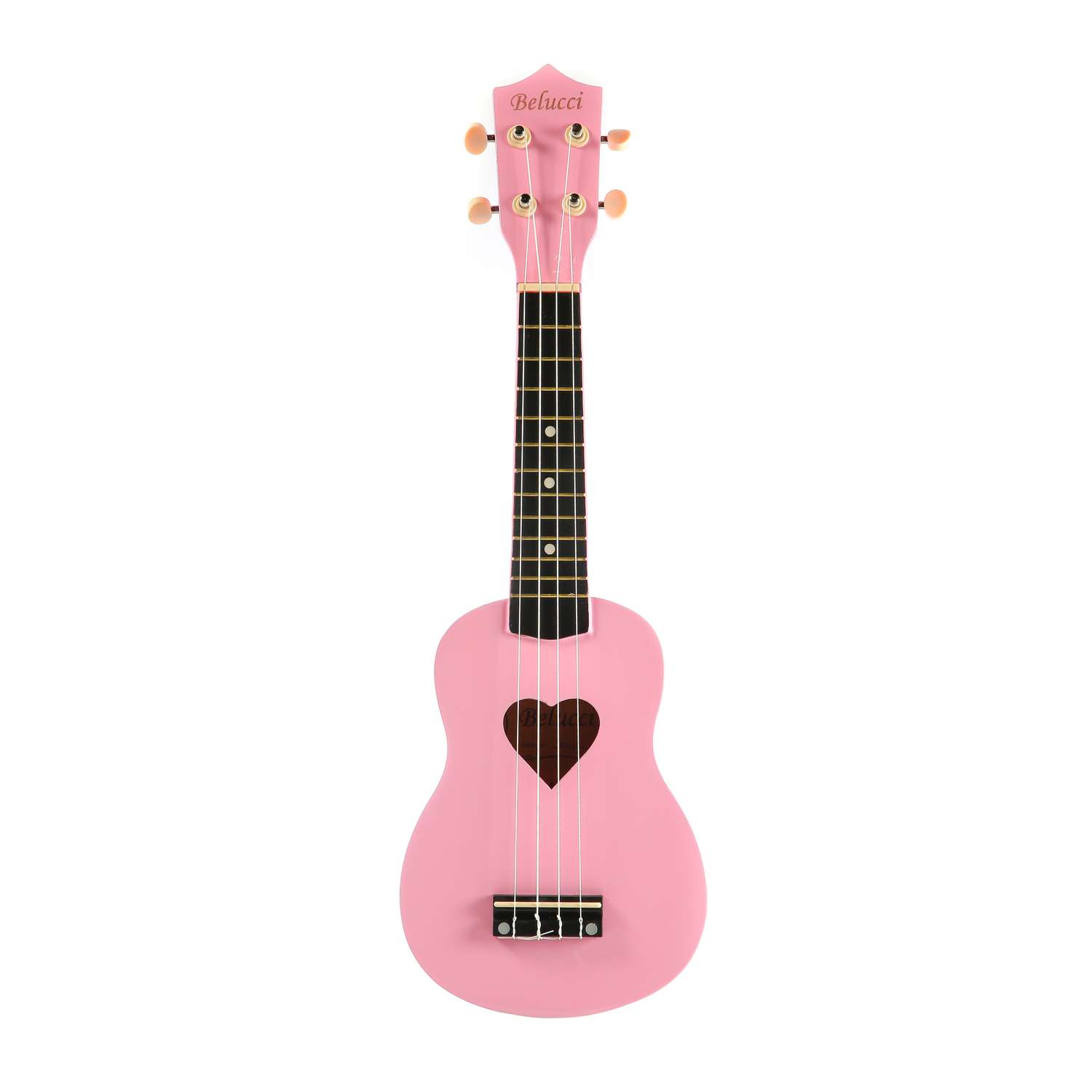 Детская гитара сердце Belucci Укулеле сопрано B21-11 Heart Light Pink - фото 1