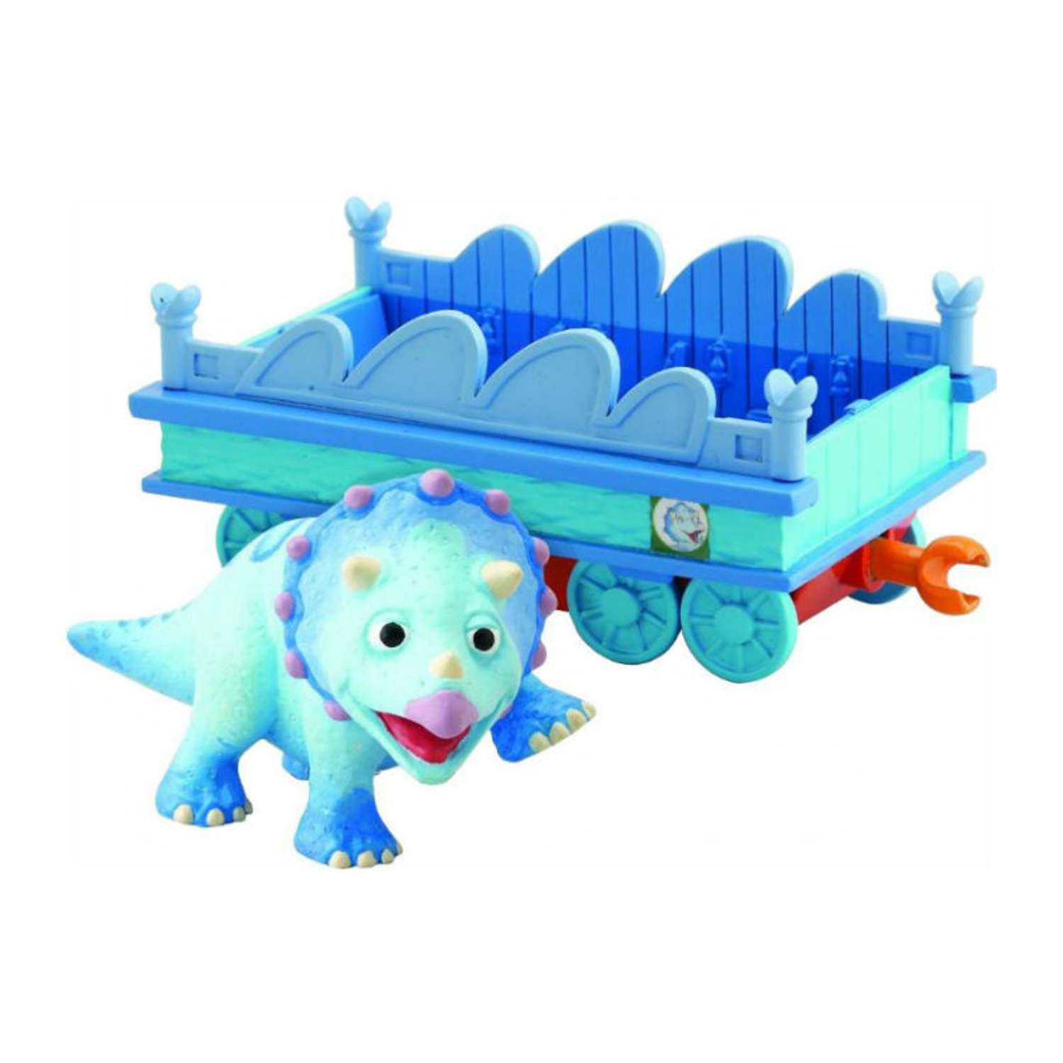 Игровой набор Поезд динозавров Тэнк 6 см с вагончиком - фото 1