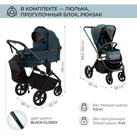 Коляска 2в1 Sweet Baby Elegante Blue