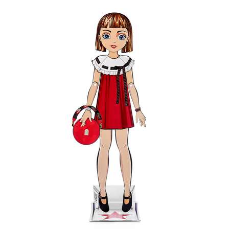 Кукла Bibalina с одеждой из картона Trendy doll Лина