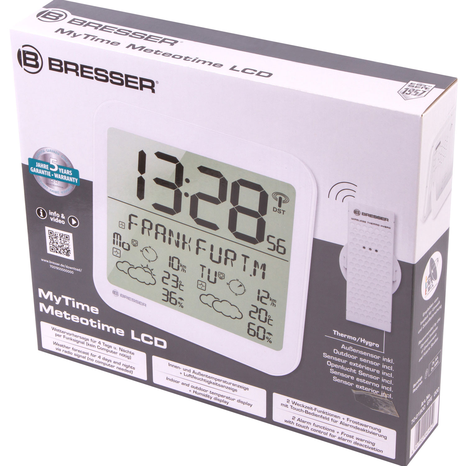 Часы настенные Bresser MyTime Meteotime LCD белые - фото 16