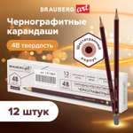 Карандаши простые Brauberg чернографитные 12 штук