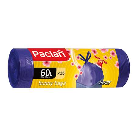 Мешки для мусора Paclan Bunny Bags Aroma с ручками 60л 15шт