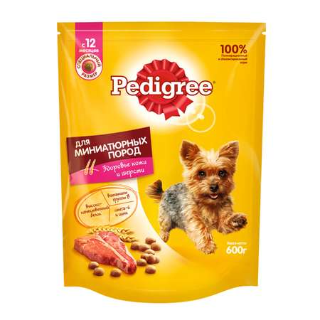 Корм для собак Pedigree для миниатюрных пород с говядиной сухой 600г