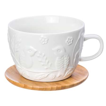 Чашка Elan Gallery для капучино и кофе латте 500 мл Птички на ветке