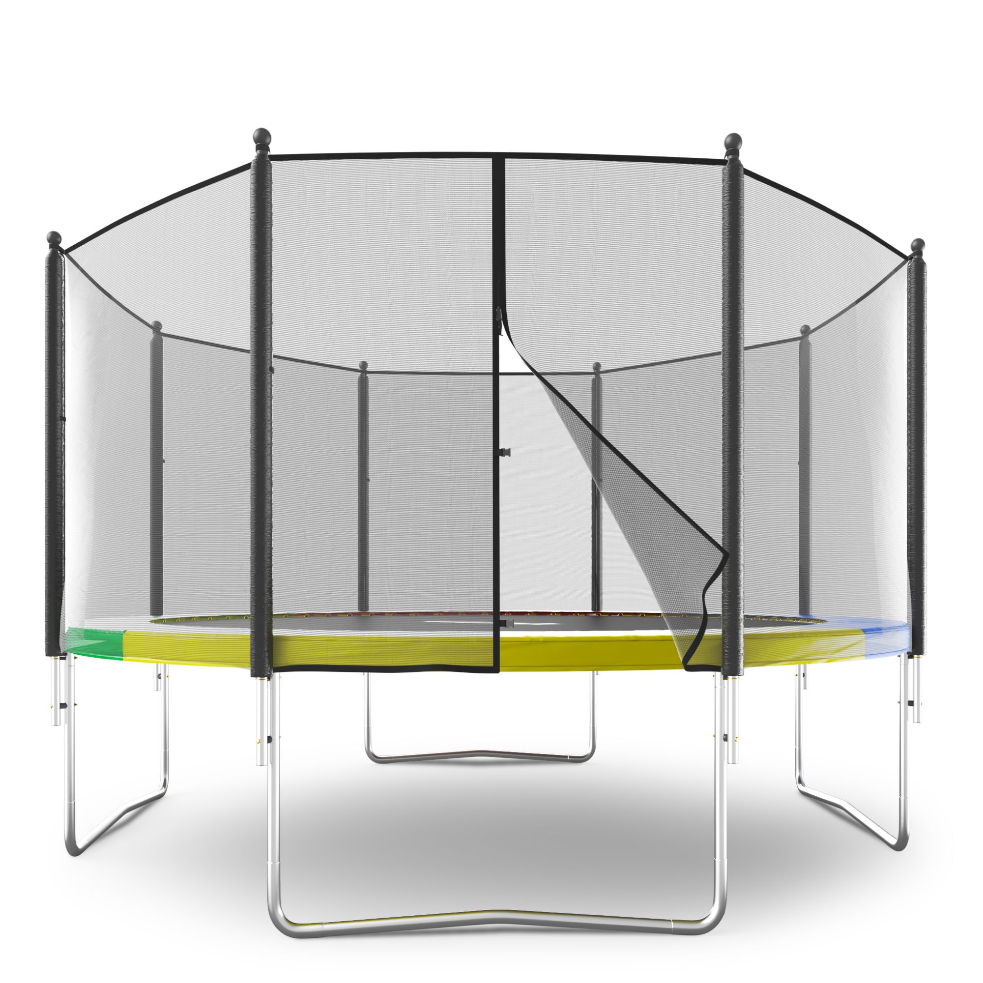 Батут каркасный Simple 12 ft UNIX line Color с внешней защитной сеткой общий диаметр 366 см до 150 кг - фото 4