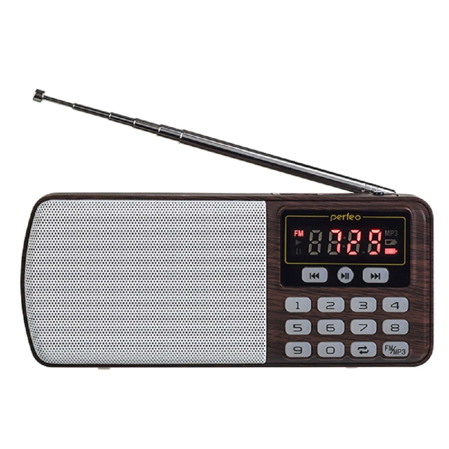 Радиоприемник Perfeo цифровой ЕГЕРЬ FM+ 70-108МГц MP3 питание USB или BL5C коричневый i120-BK - фото 1