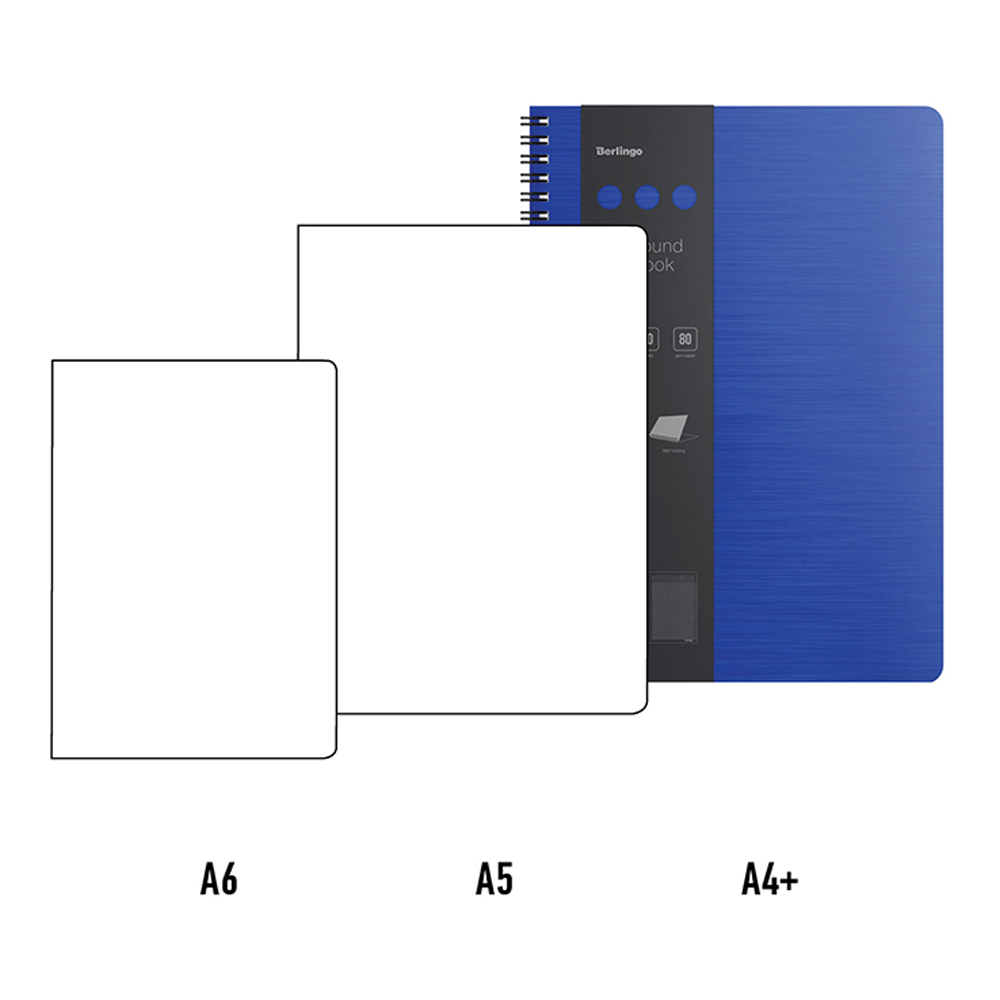 Бизнес-тетрадь Berlingo А4+ 80 листов Steel amp Style клетка на гребне пластиковая обложка линейка-закладка - фото 2