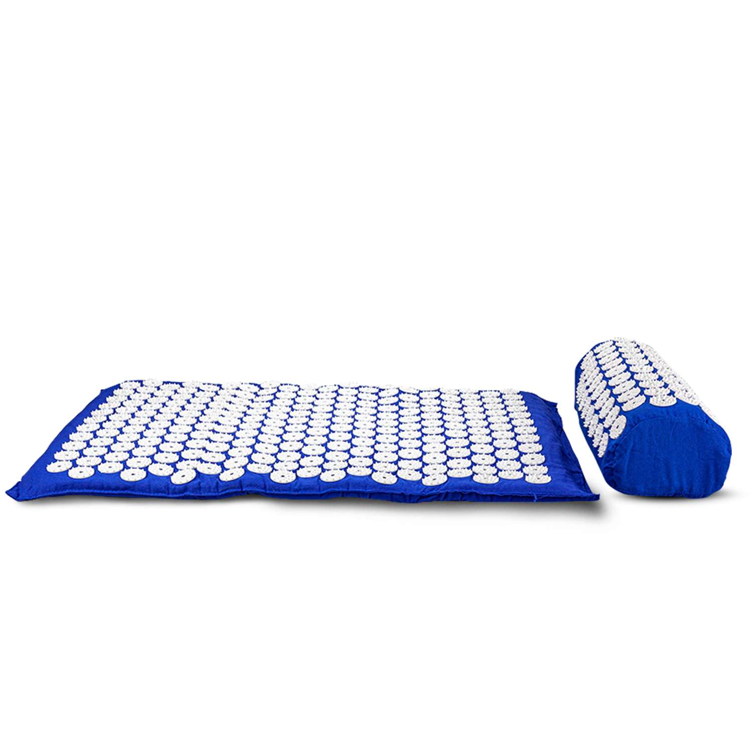 Аппликатор Кузнецова Solmax акупунктурный игольчатый массажный коврик с валиком 68х42 см синий - фото 4