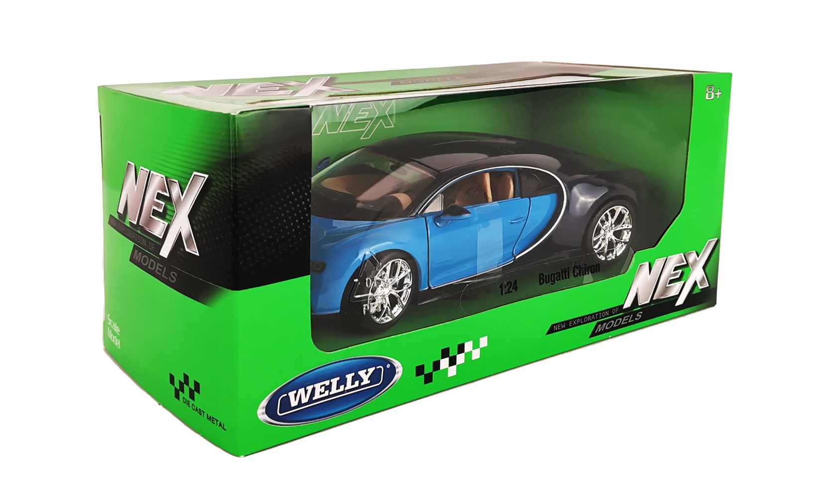 Автомобиль Welly Bugatti 1:24 без механизмов синий 24077W - фото 5