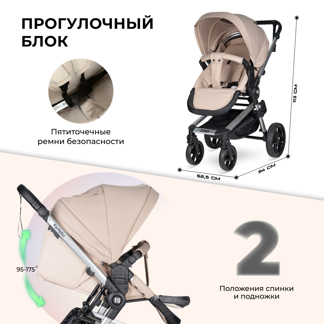 Модульная коляска 3 в 1 Farfello Zuma Trio Comfort - фото 6