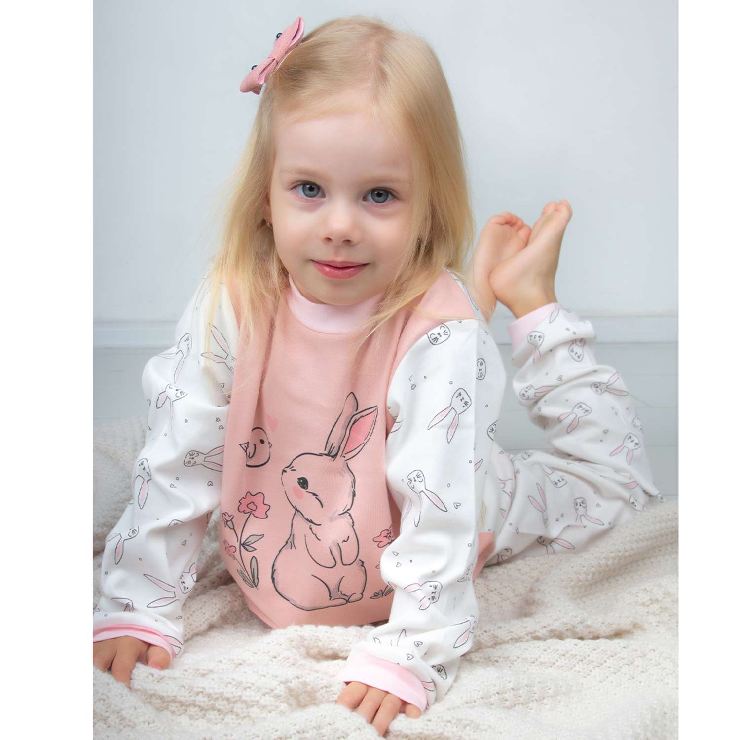 Пижама Linas baby 1295-11-Белый-розовый - фото 3