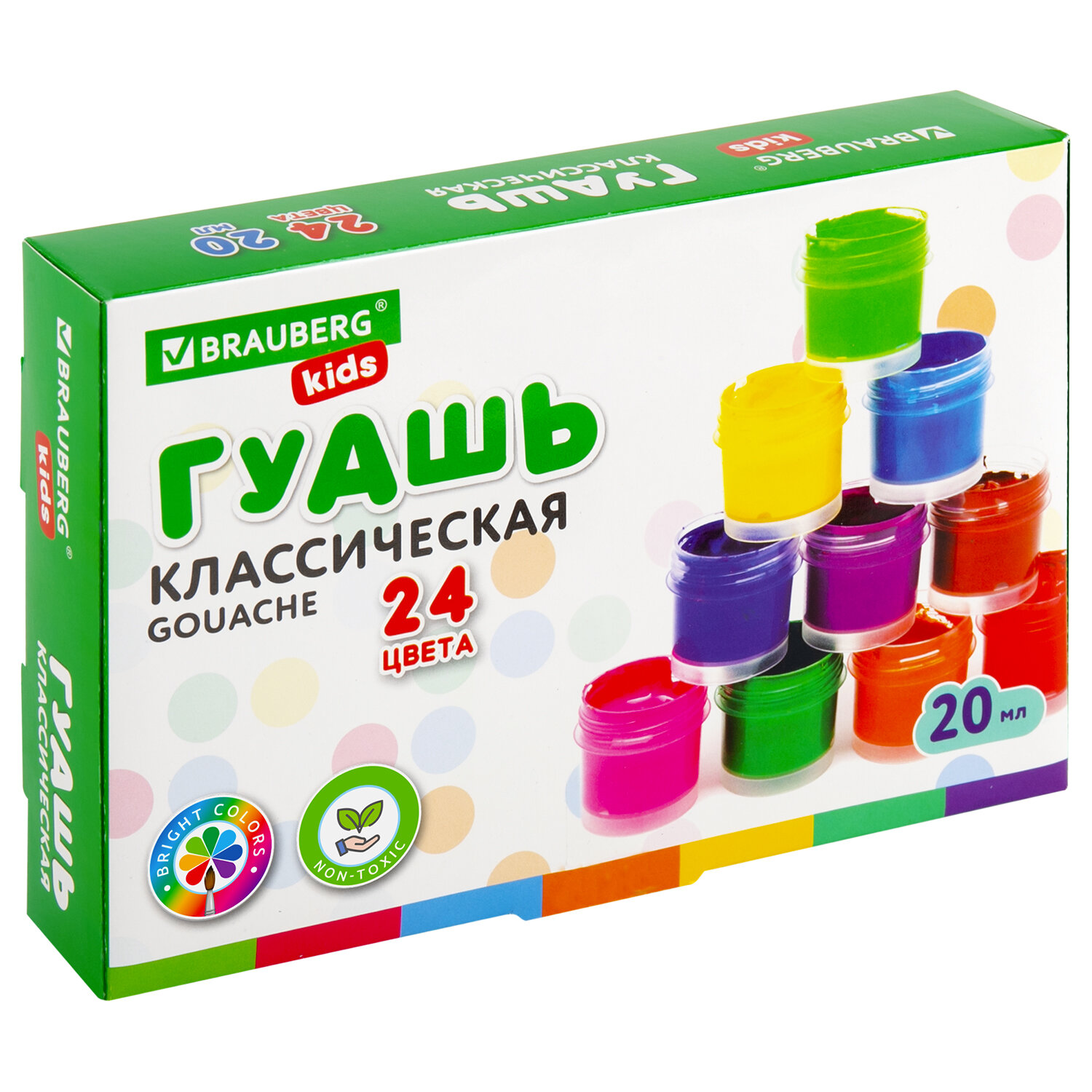 Гуашь Brauberg для рисования художественная набор 2 штуки по 24 цвета - фото 3