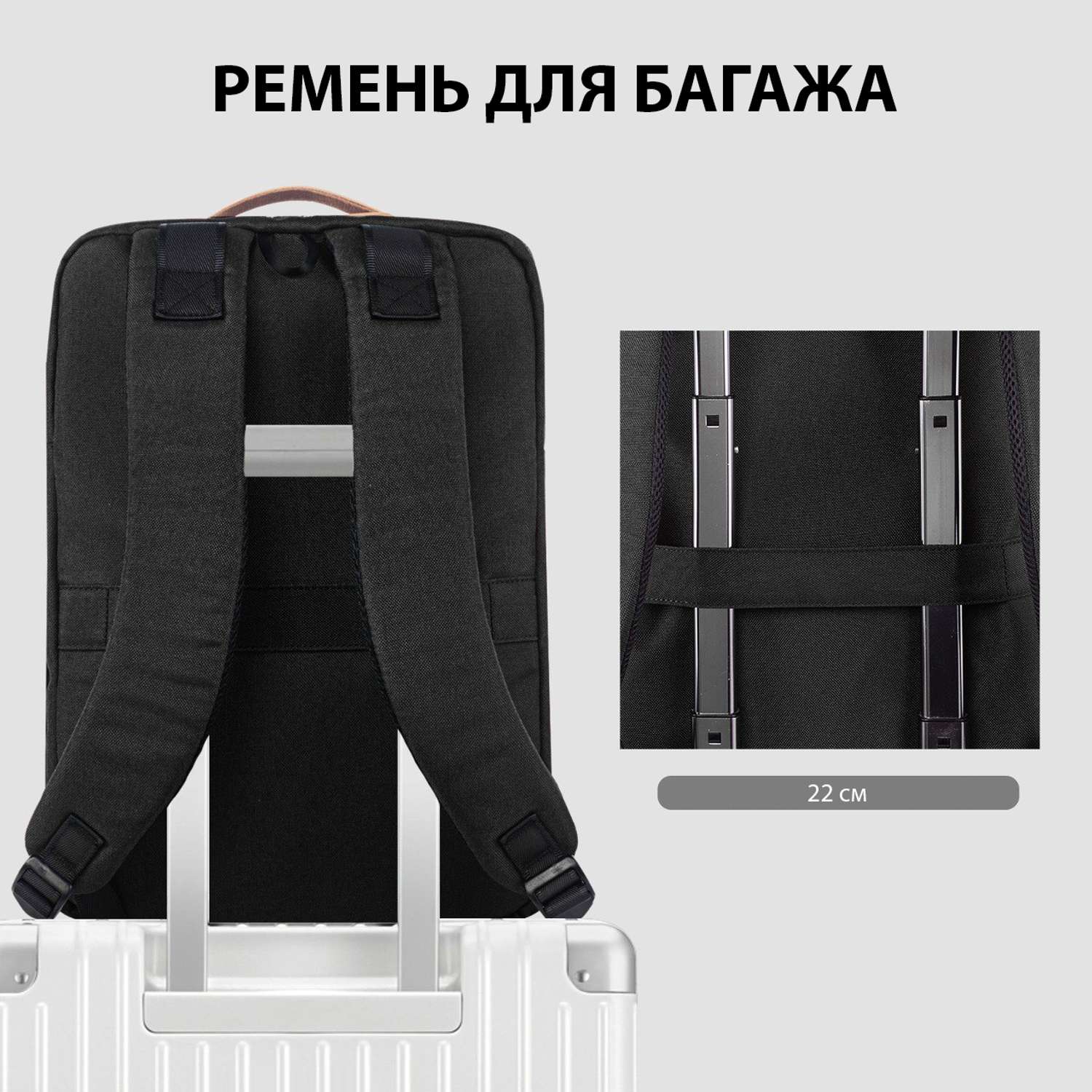 Рюкзак с USB-портом Kingslong черный - фото 7