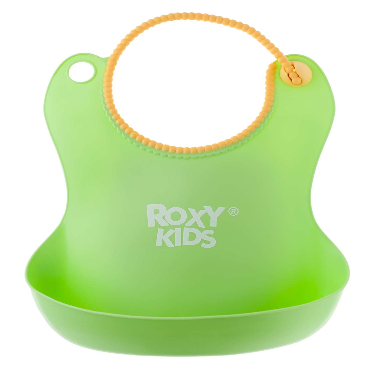 Нагрудник ROXY-KIDS для кормления мягкий с кармашком и застежкой цвет зеленый - фото 2