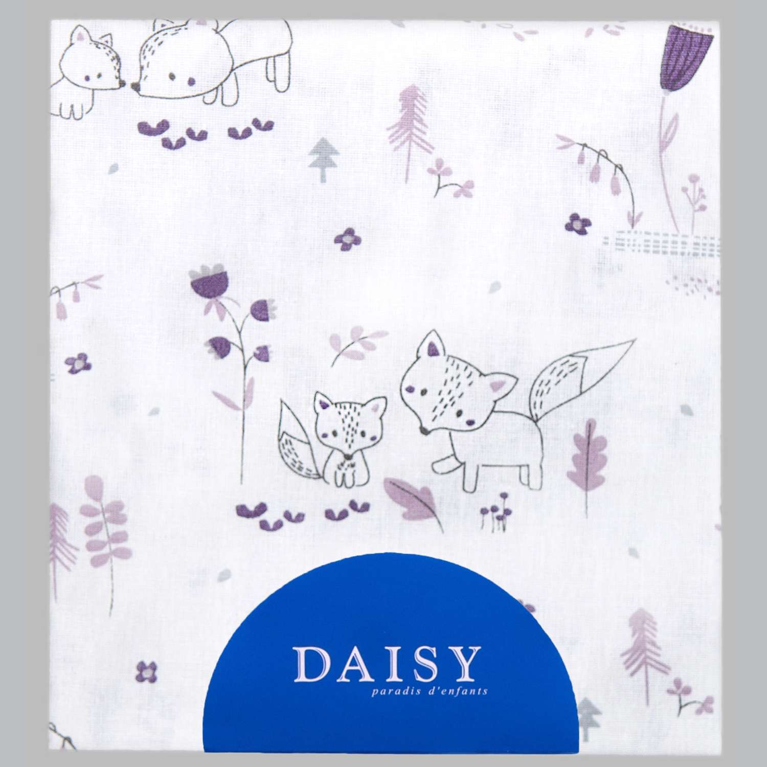 Простыня на резинке Daisy 60х120 см поплин Лисички розовые - фото 2