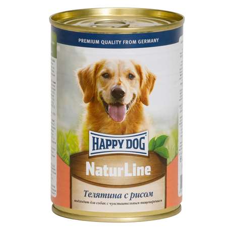 Корм для собак Happy Dog Natur Line телятина-рис консервированный 400г