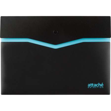 Папка-конверт Attache Selection A4 Black Blue 2 штуки на кнопке